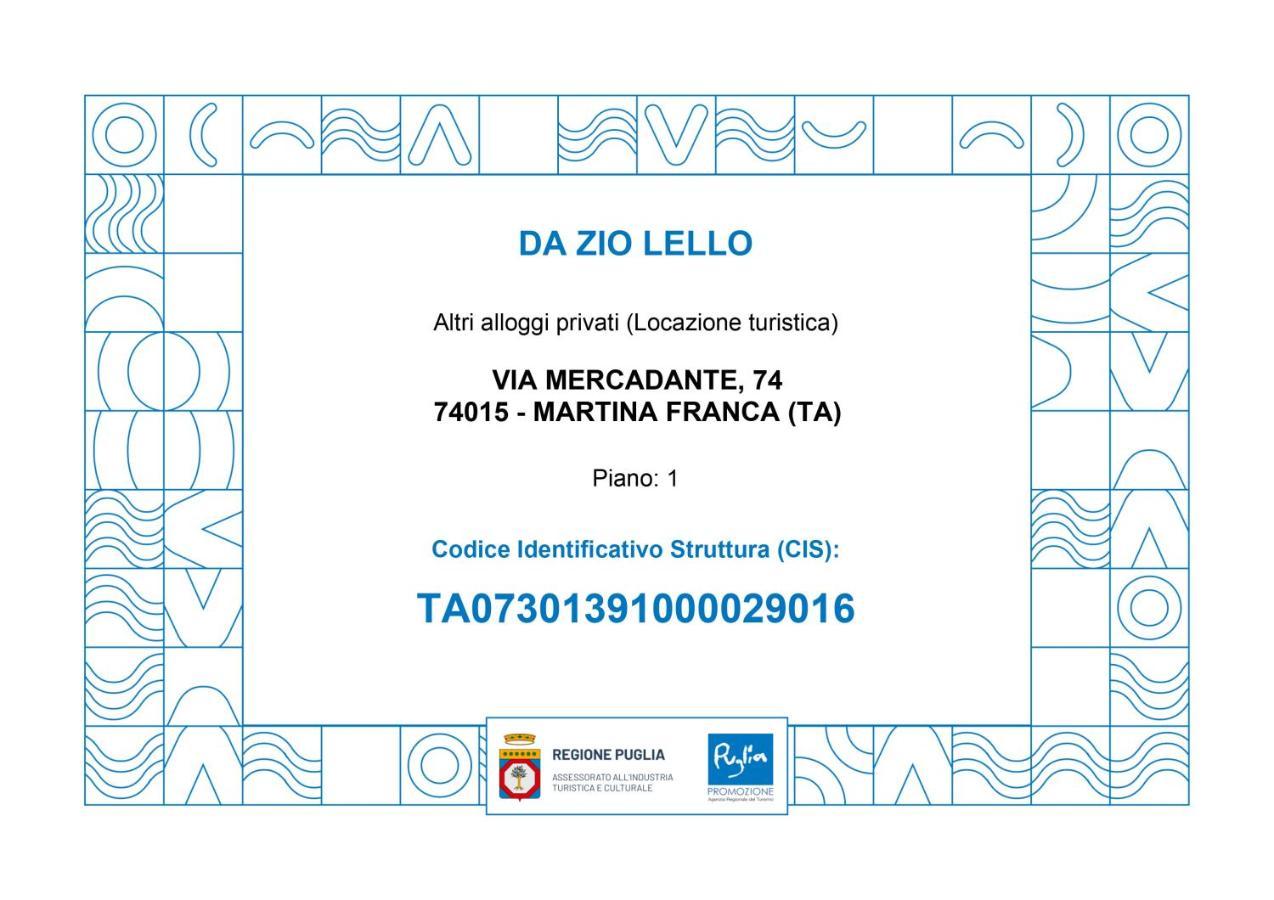Da Zio Lello Διαμέρισμα Μαρτίνα Φράνκα Εξωτερικό φωτογραφία